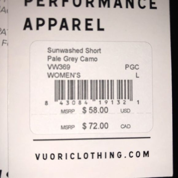 NWT ☀️ LAST ONE Vuori | Sunwashed Short - Pale Grey Camo - Small - Picture 8 of 8